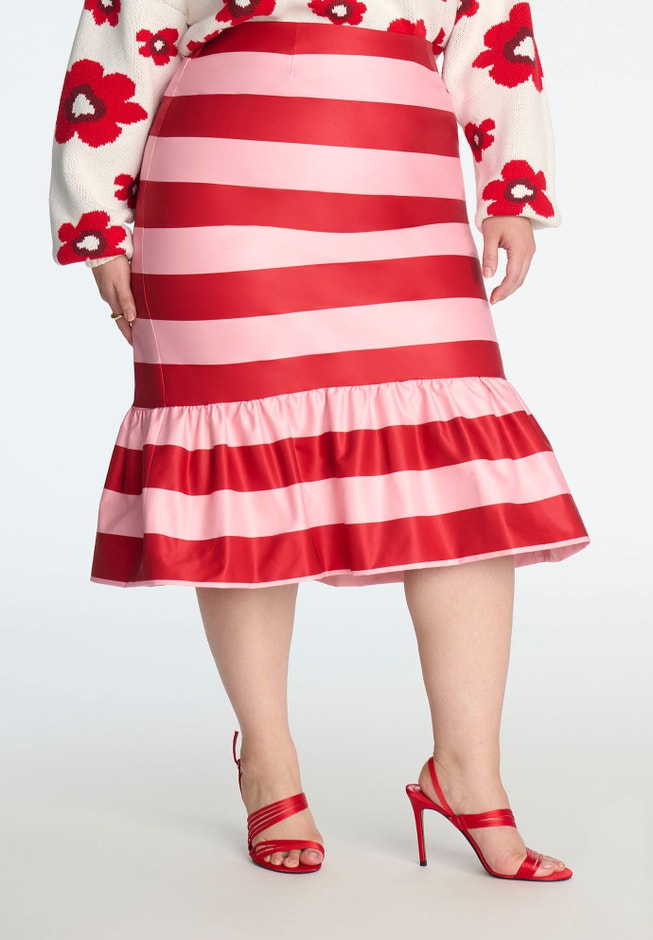 ELOQUII x kate spade new york Stripe Trumpet Skirt image number 2
