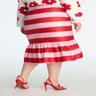 ELOQUII x kate spade new york Stripe Trumpet Skirt image number null