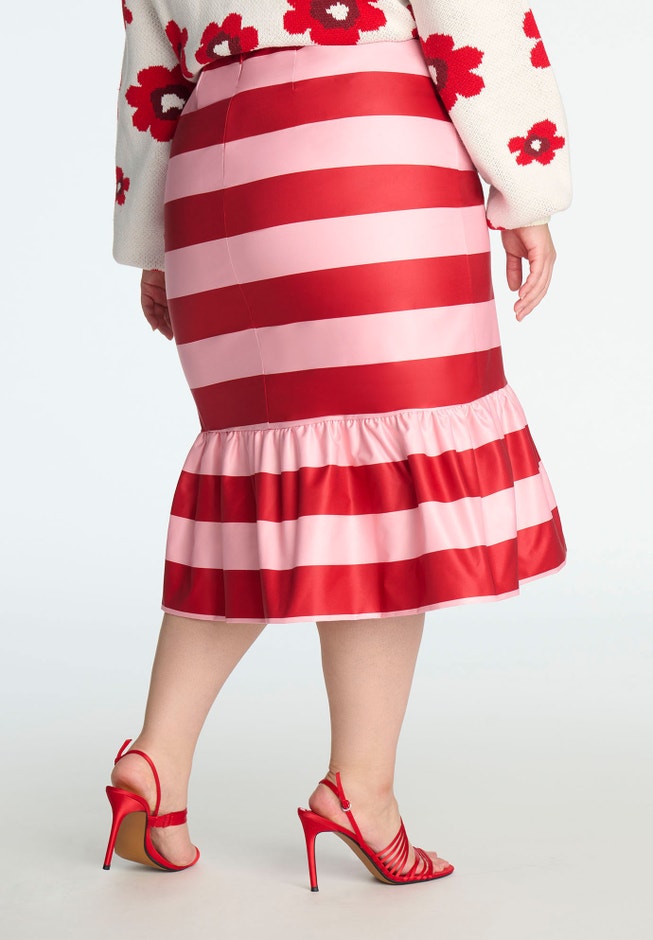 ELOQUII x kate spade new york Stripe Trumpet Skirt image number 3