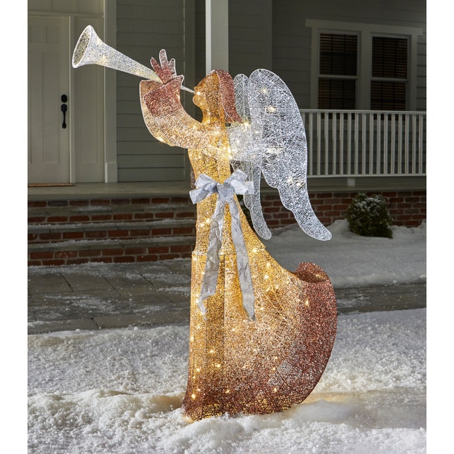60"H Pre-Lit Angel with Trumpet image number null