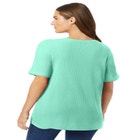 Waffle Thermal Satin Trim Tee image number null