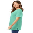 Waffle Thermal Satin Trim Tee image number null