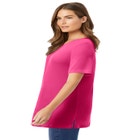 Waffle Thermal Satin Trim Tee image number null