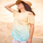 Short-Sleeve Cold-Shoulder Tee image number null