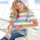 Short-Sleeve Cold-Shoulder Tee image number null