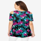 Short-Sleeve Cold-Shoulder Tee image number null