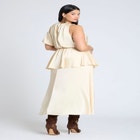 One Sleeve Satin Maxi Dress image number null