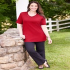 Suprema&reg; Crochet V-Neck Tee image number null