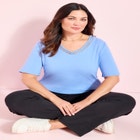 Suprema&reg; Crochet V-Neck Tee image number null