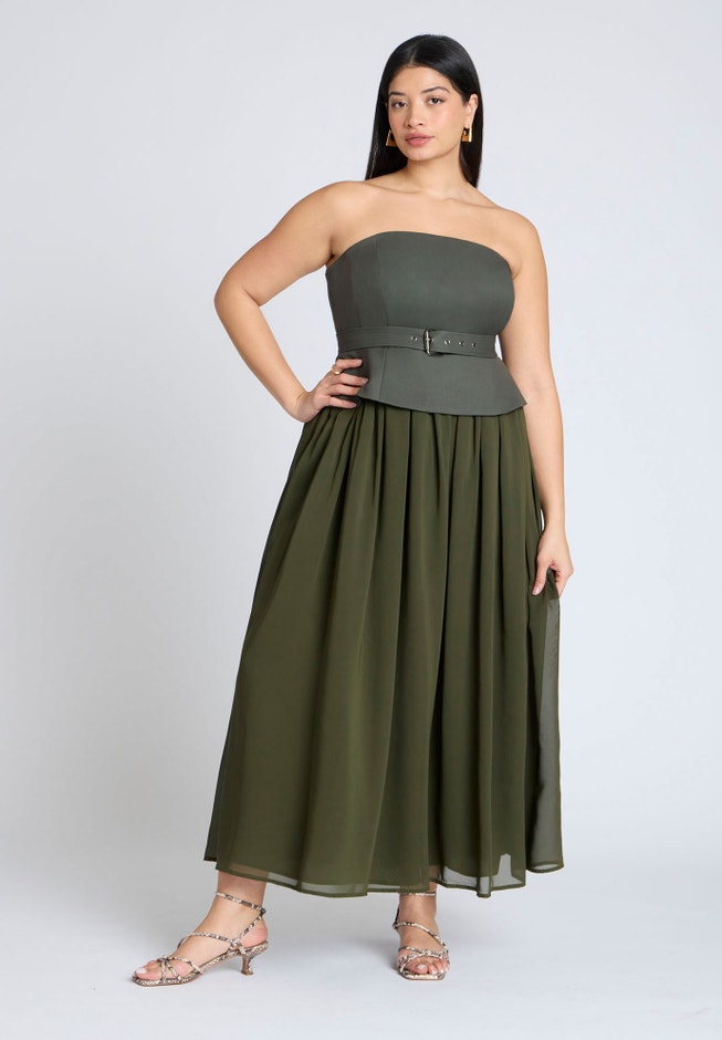 Strapless Flowy Maxi Dress image number 1