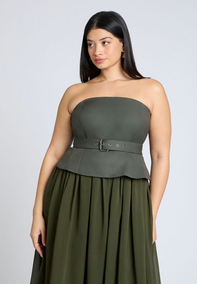Strapless Flowy Maxi Dress image number 3