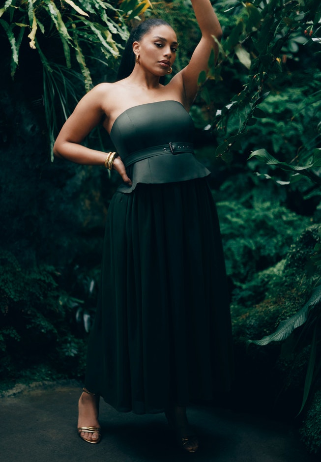 Strapless Flowy Maxi Dress image number 0