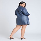 Coated Denim Mini Dress image number null