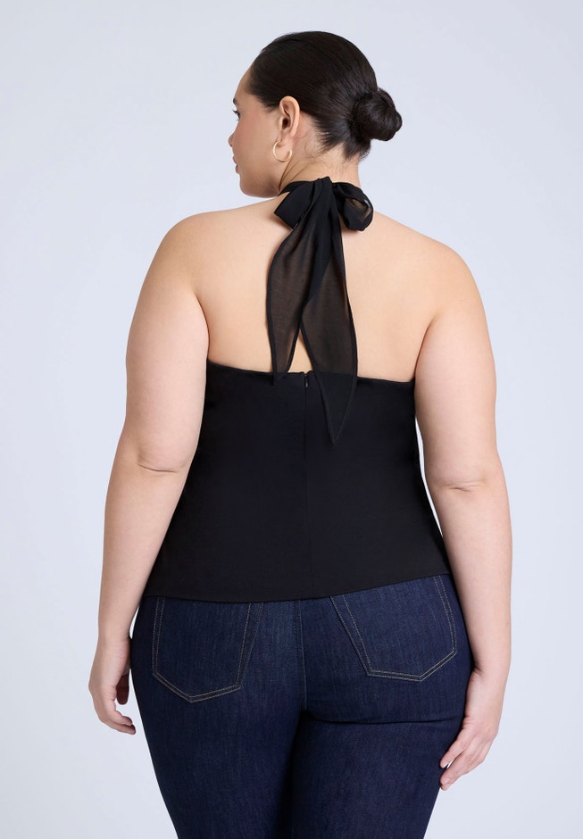 Chiffon Wrap Halter Top image number null