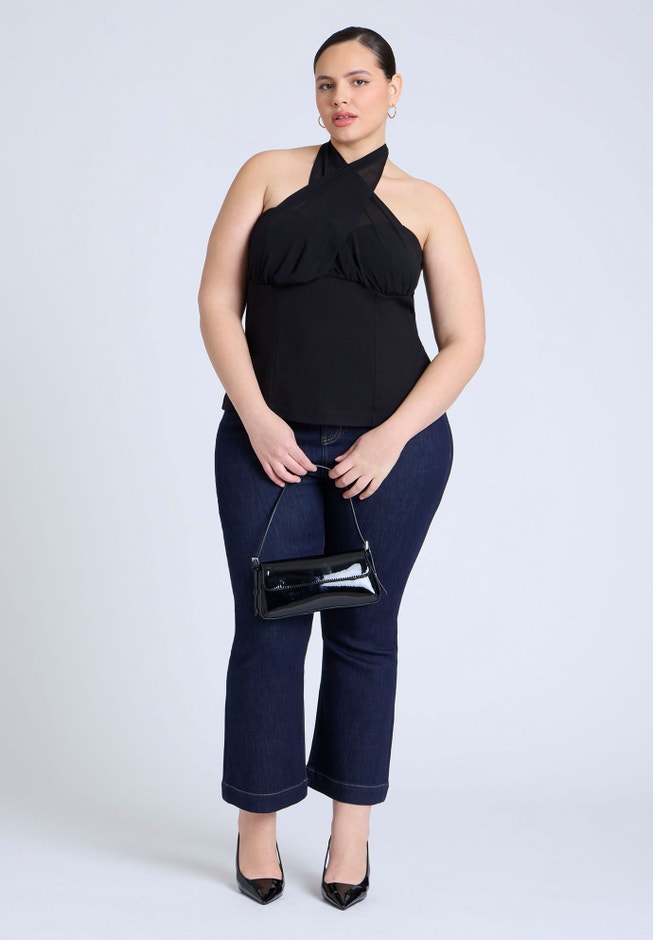 Chiffon Wrap Halter Top image number null