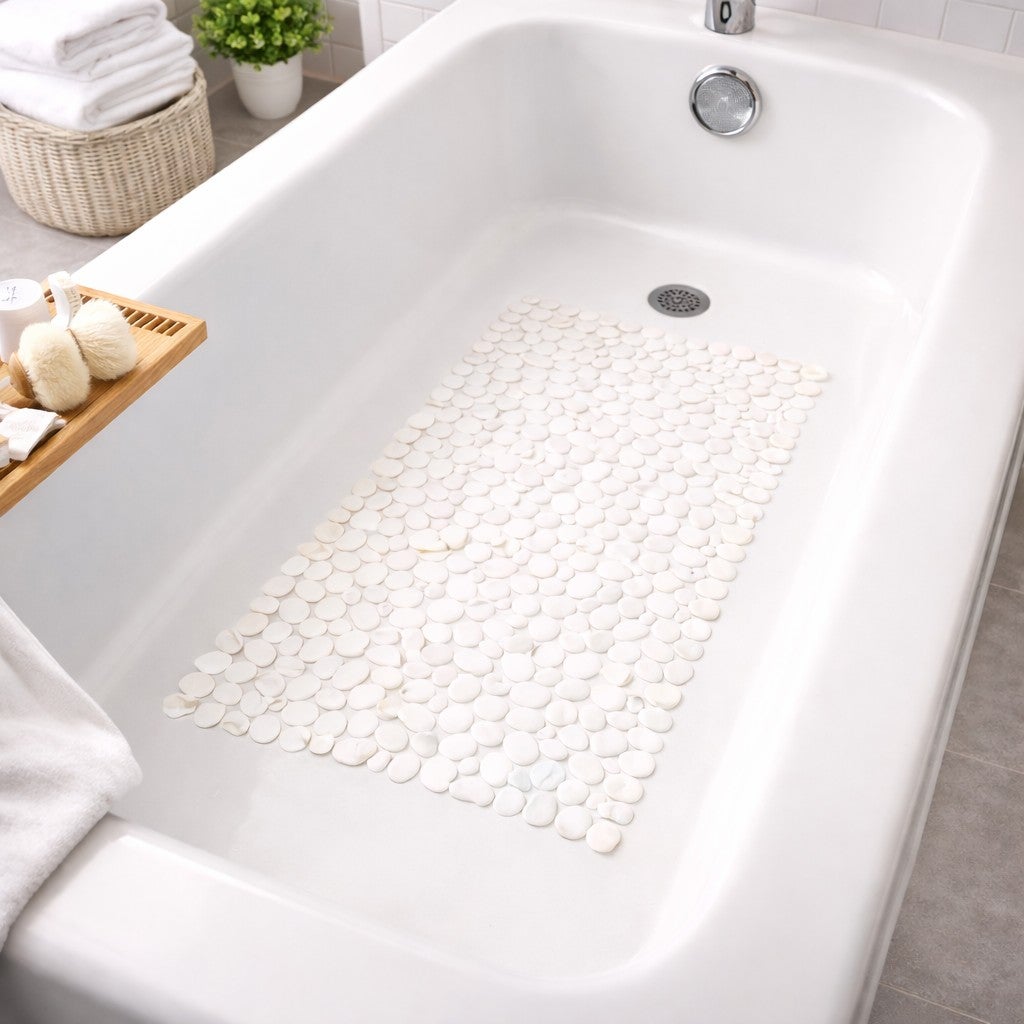 Extra Long Tub Mat With River Stones Design image number 0