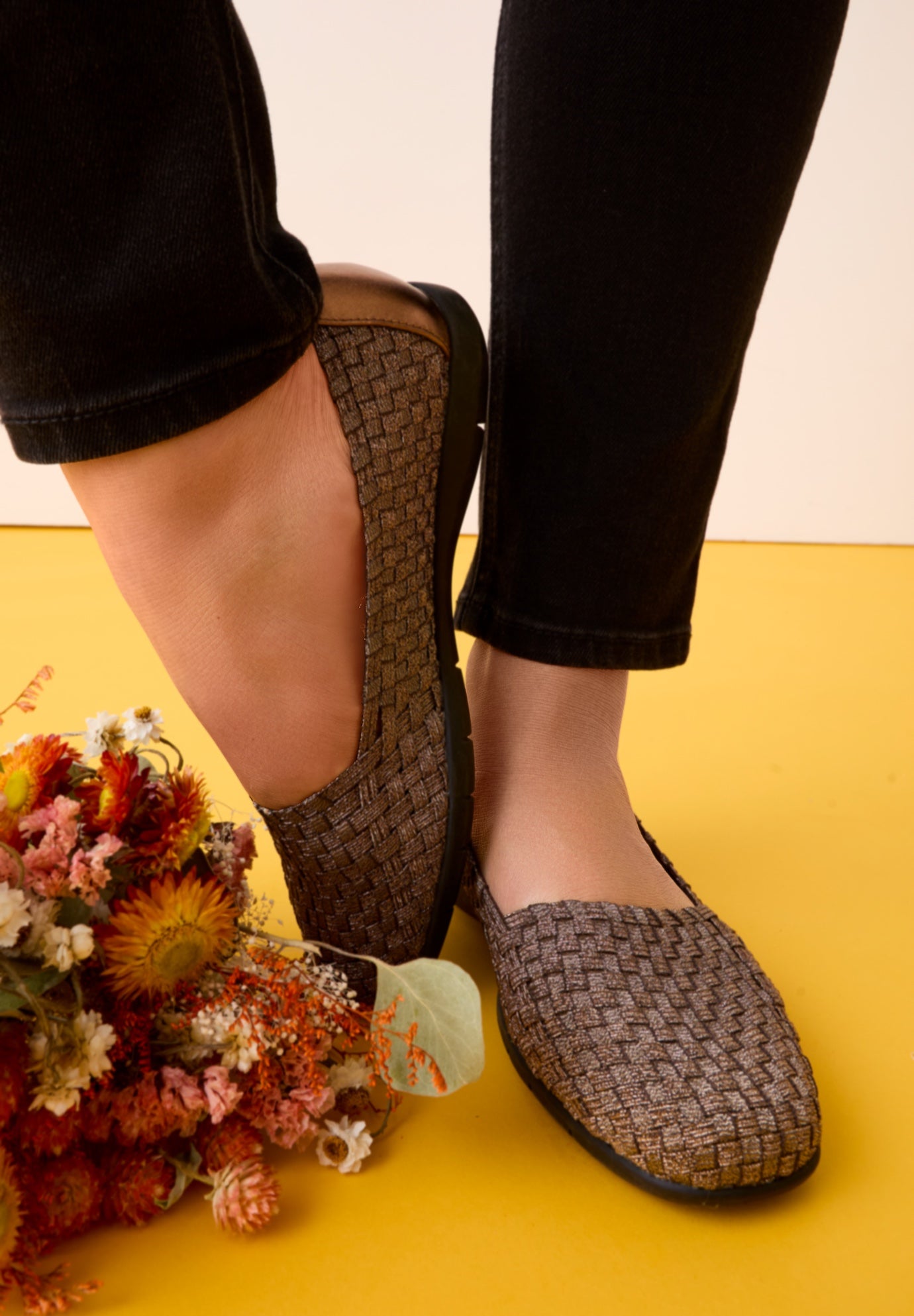 The Bethany Stretch Woven Slip On Flat