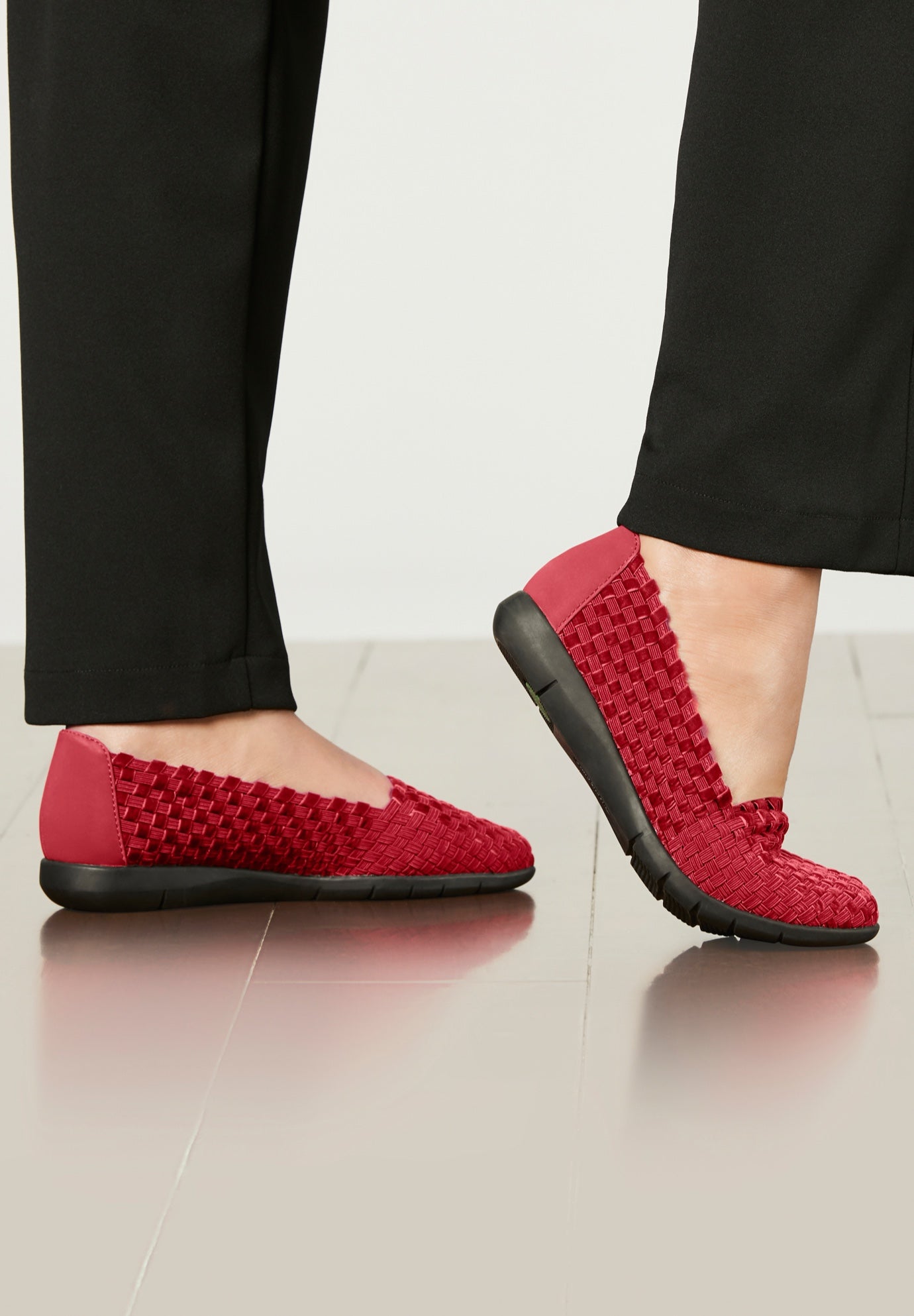 The Bethany Stretch Woven Slip On Flat