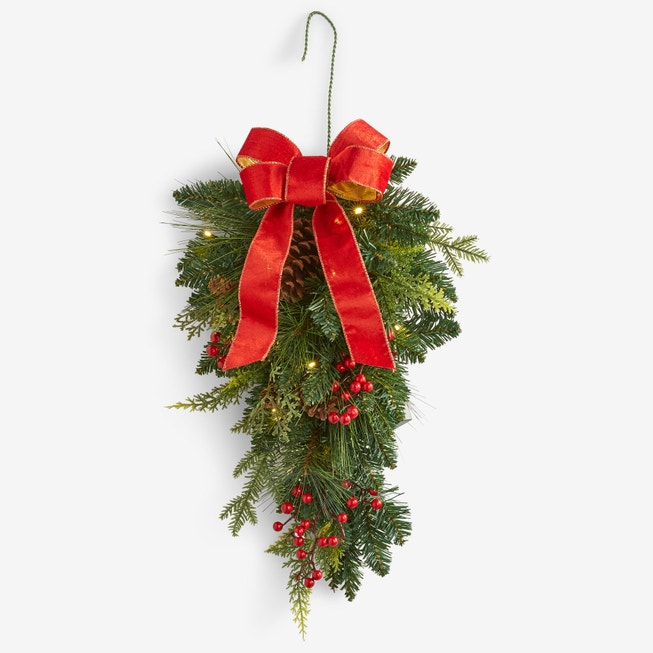 24" Pre-Lit Holiday Classic Tear Drop Swag image number null