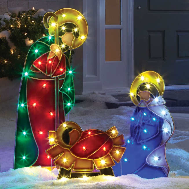 Set of 3 Pre-Lit Holy Family Yard Decor image number null