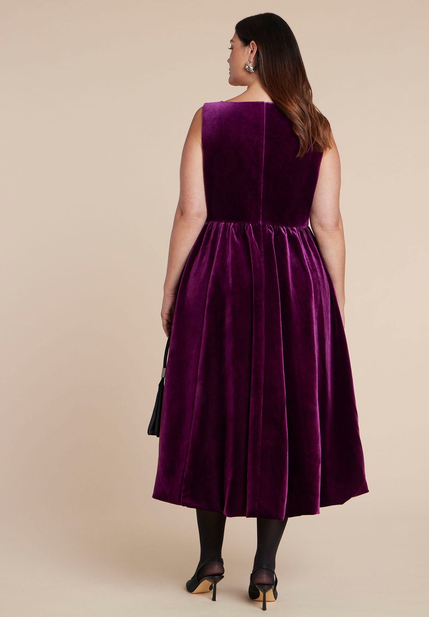 Bubble Hem Velvet Dress image number 3