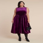 Bubble Hem Velvet Dress image number null