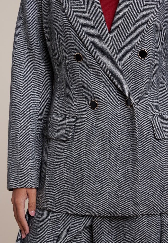 Double-Breasted Herringbone Blazer image number 3