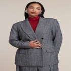 Double-Breasted Herringbone Blazer image number 0