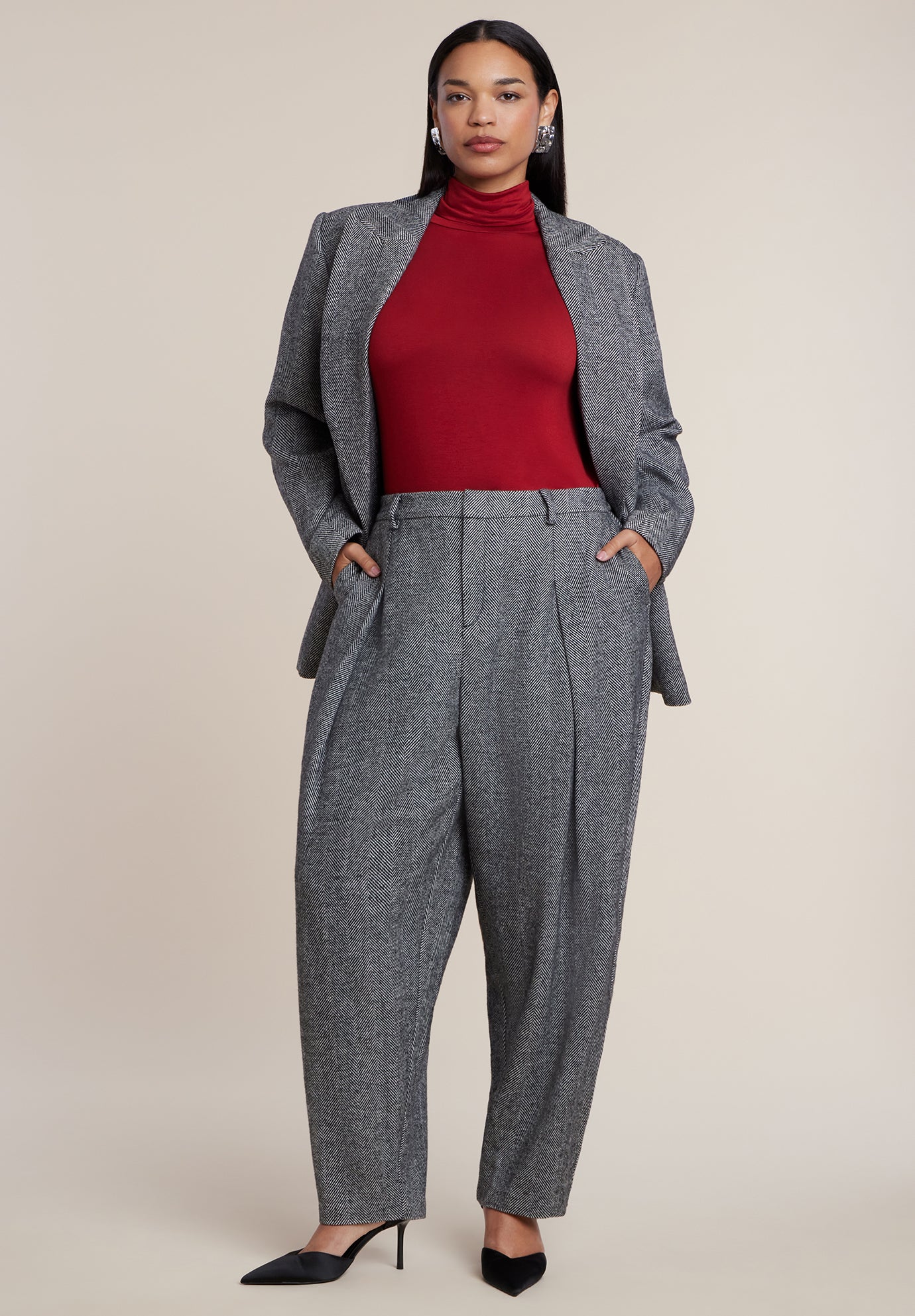 Herringbone Straight-Leg Trouser image number 0