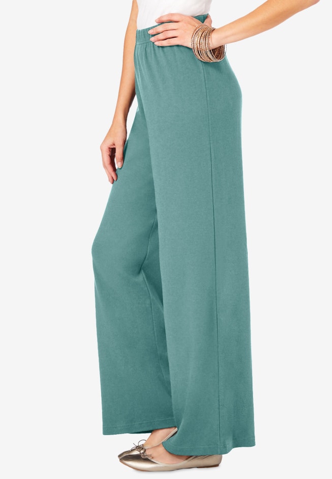 Plus Size Pull-On Wide Leg Soft Knit Pant image number 2