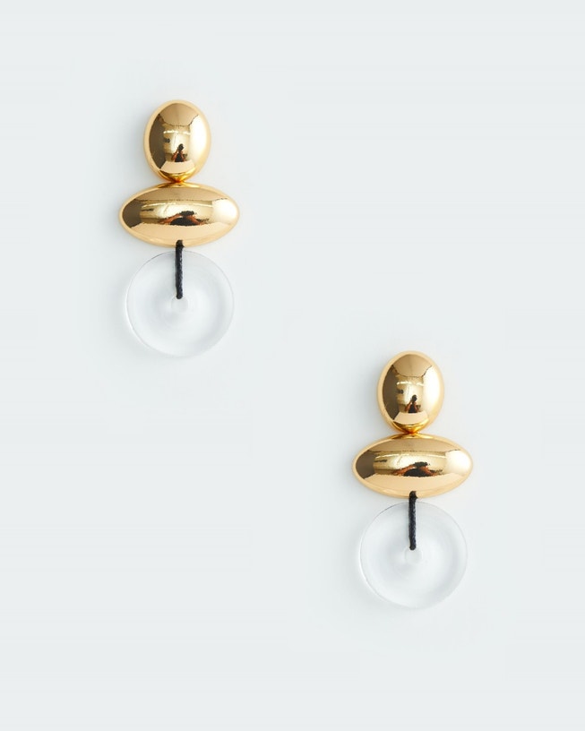 Round Clear Drop Earring image number null
