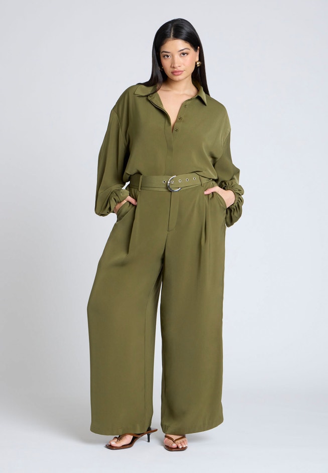 Wide Leg Belted Pant image number null