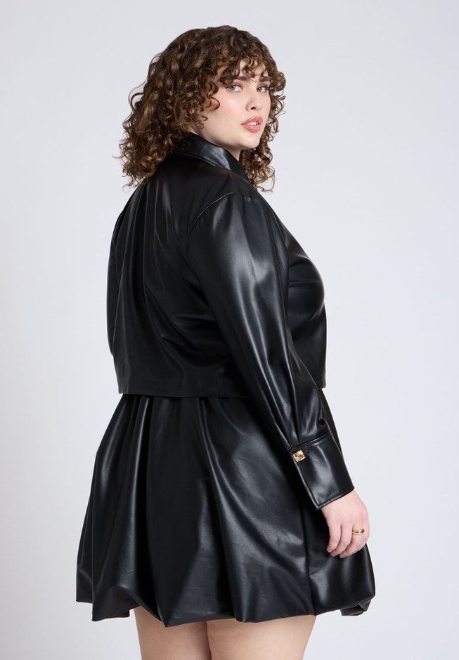 Faux Leather Boxy Top image number 1