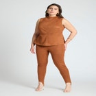 Faux Suede Leggings With Stirrups image number null