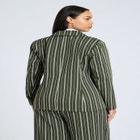 Fitted Striped Blazer image number null