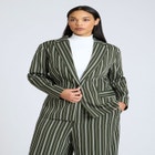 Fitted Striped Blazer image number null