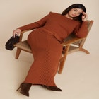 Multi Rib Maxi Sweater Dress image number null