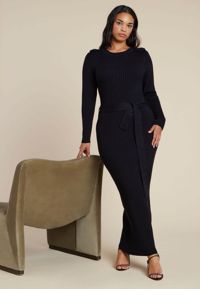 Dress And Sweater Combo Multi Rib Maxi Sweater Dress ELOQUII Dress And Sweater Combo Multi Rib Maxi Sweater Dress ELOQUII