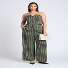 Wide Leg Striped Pant image number null