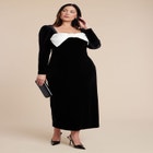 Velvet Maxi Dress With Bow image number null