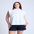 Strong Shoulder Collared Top image number null