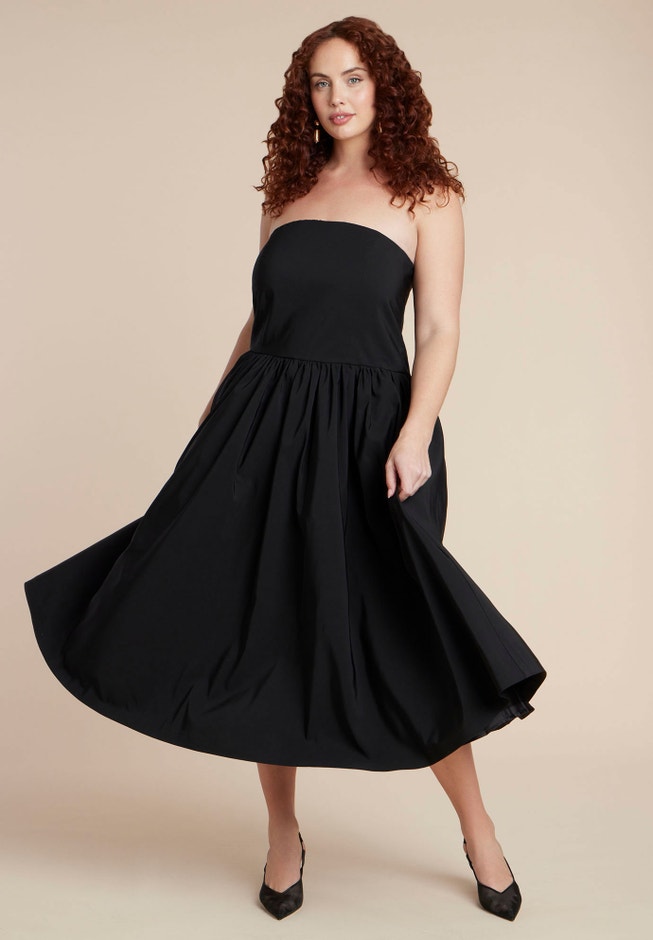  Strapless Flare Midi Dress image number 2