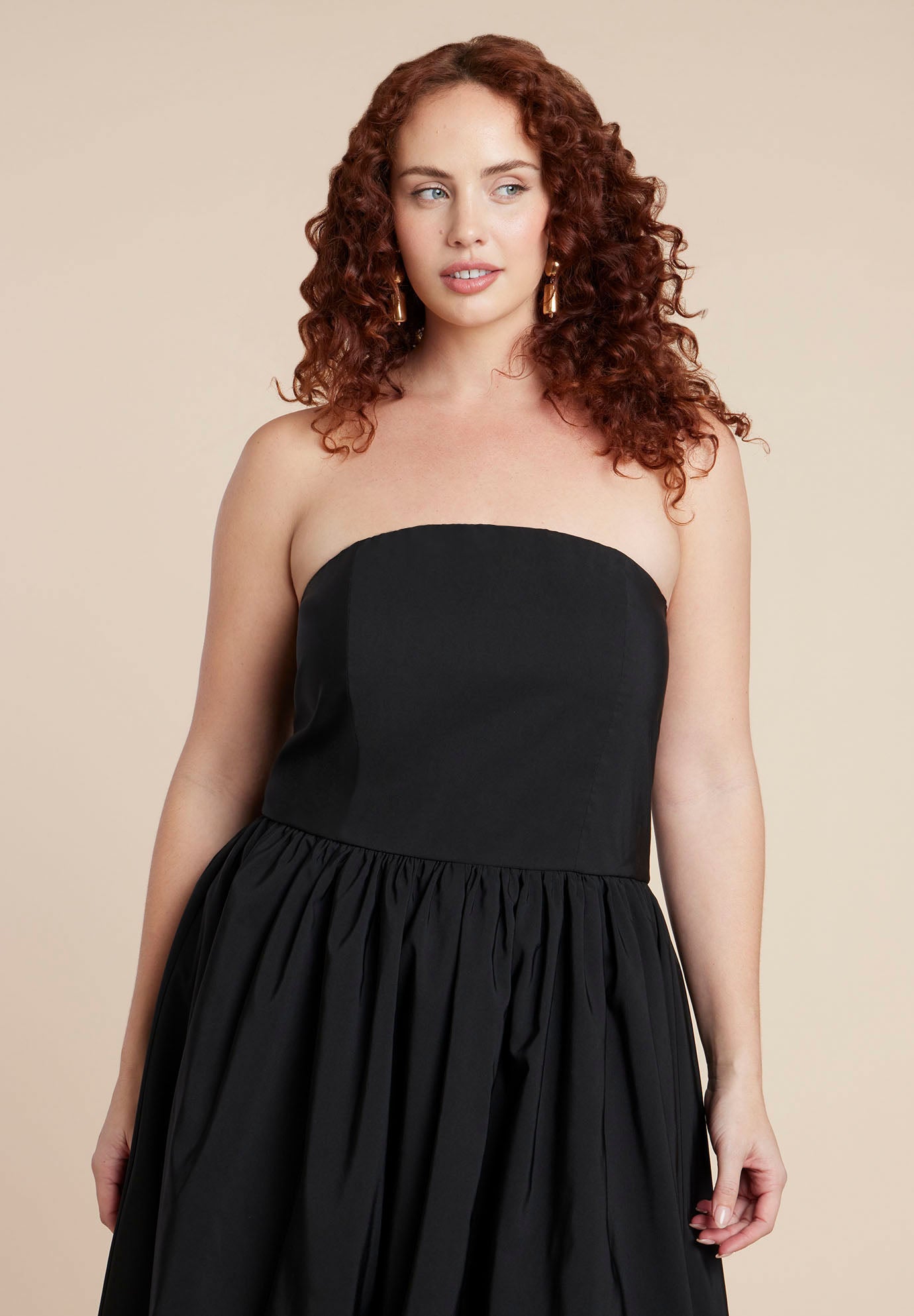  Strapless Flare Midi Dress image number 4