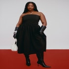  Strapless Flare Midi Dress image number null