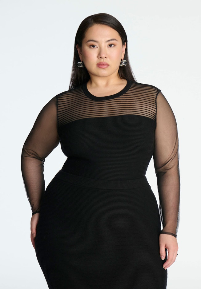 Horizontal Ribbed Sweater image number null
