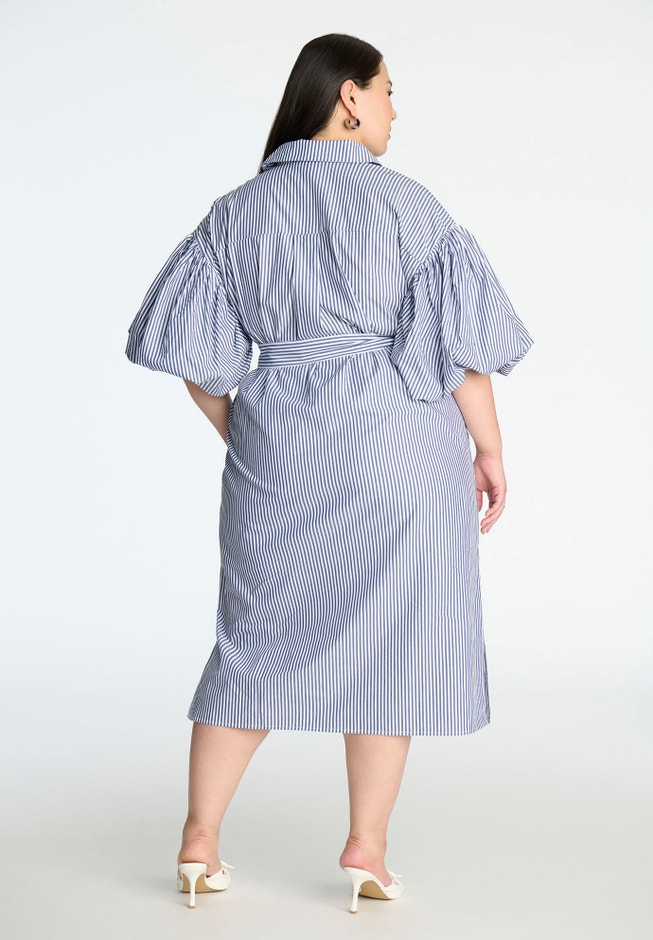 Balloon Sleeve Shirt Dress image number null