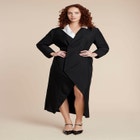 Colorblocked Maxi Blazer Dress image number null