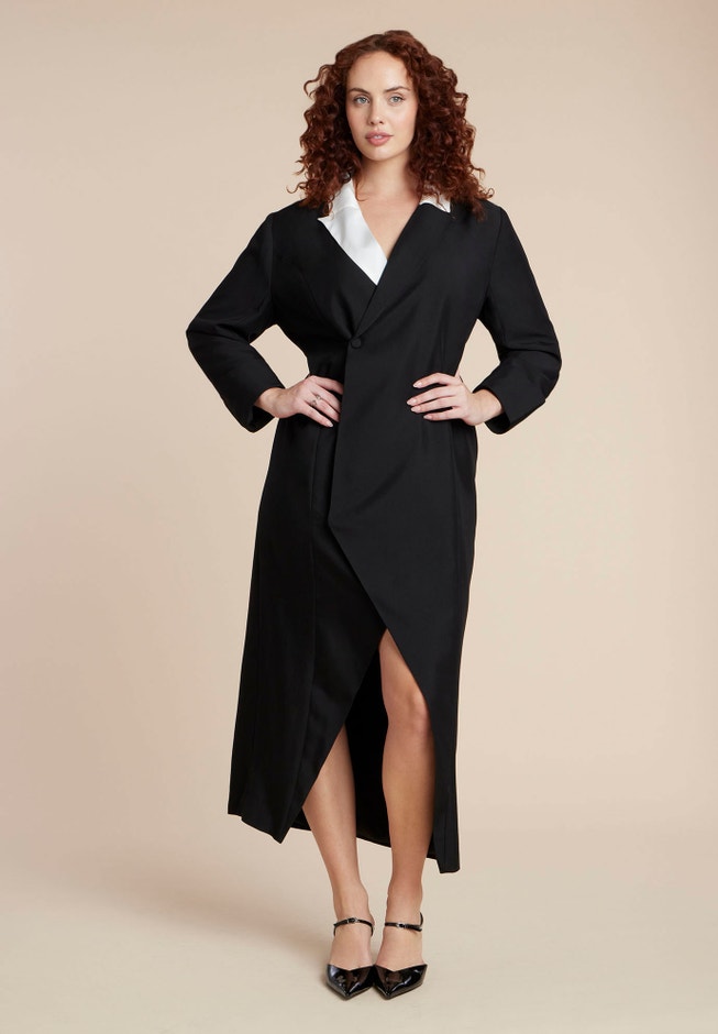 Colorblocked Maxi Blazer Dress image number 0