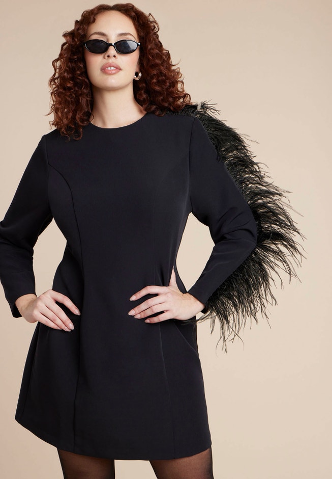  Feather Sleeve Mini Dress image number 2