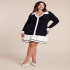  Contrast Tipping Flounce Mini Dress image number null